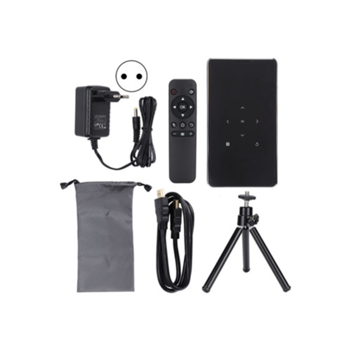 Videoproiector portabil mini DLP Bluetooth Wifi pentru Android, cu priza EU