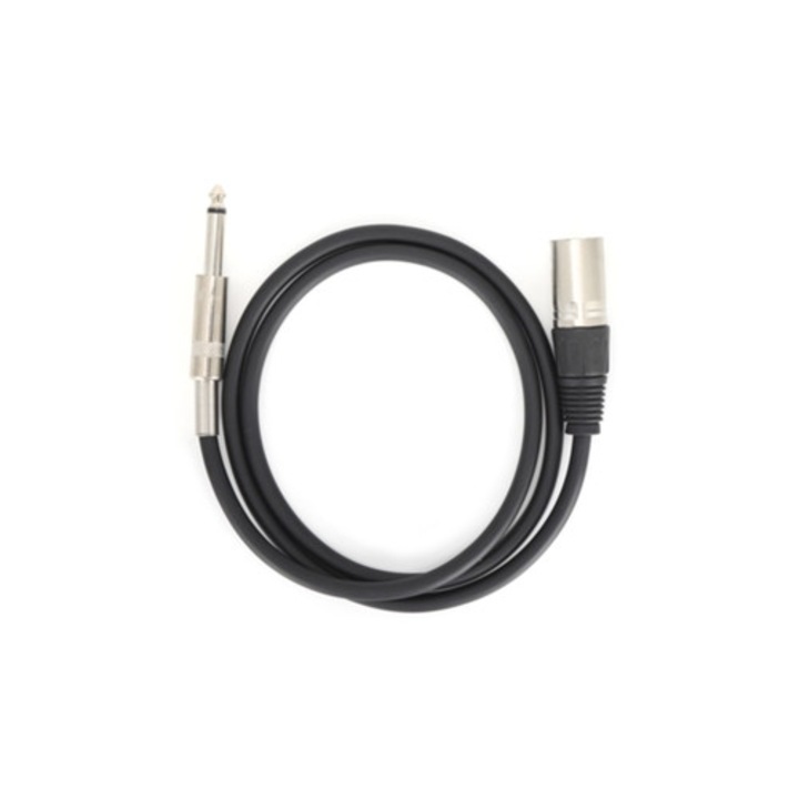 Cablu audio microfon echilibrat 6.35mm, XLR masculin la TRS feminin, 1m