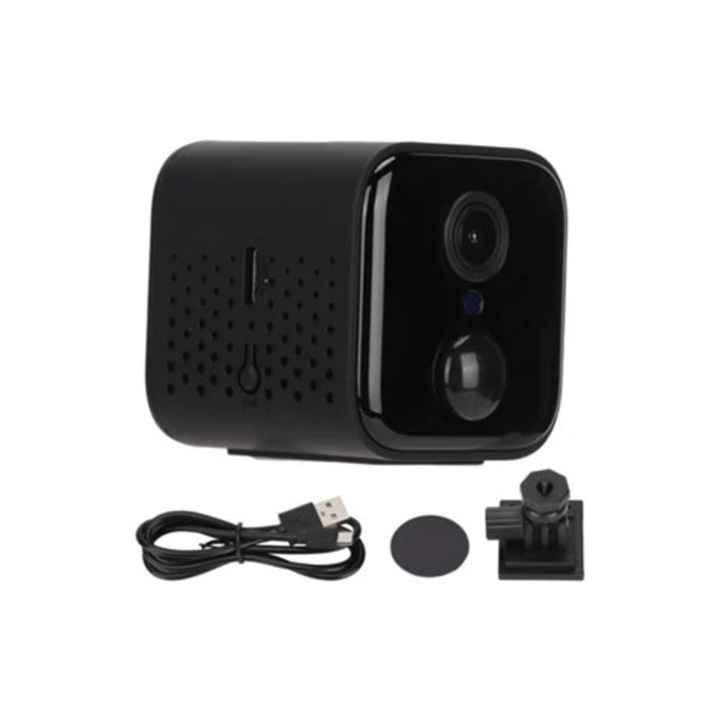Camera de supraveghere, IP Mini 1080P, detectare miscare, wireless, negru