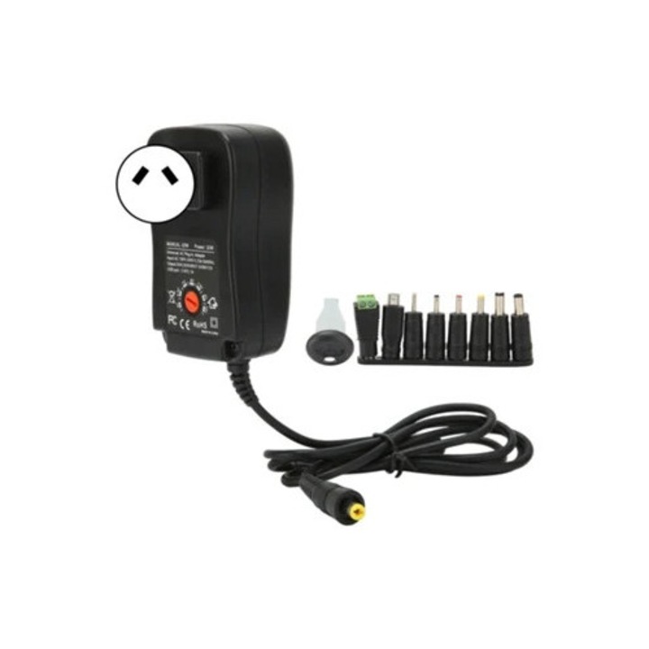 Univerzális többfunkciós töltő, 30W, USB porttal, ausztrál csatlakozó 100-240V