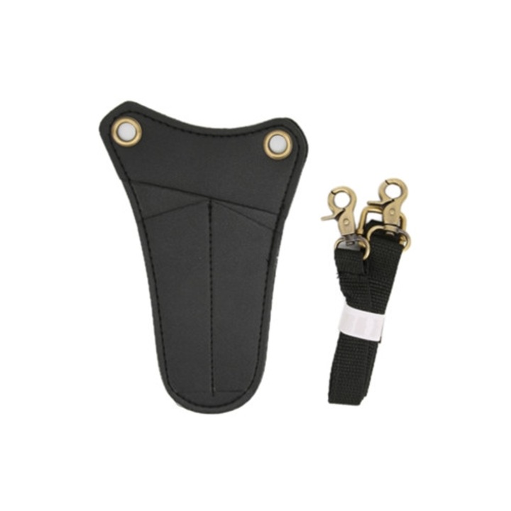 Husa din piele usoara pentru foarfece de frizerie, negru