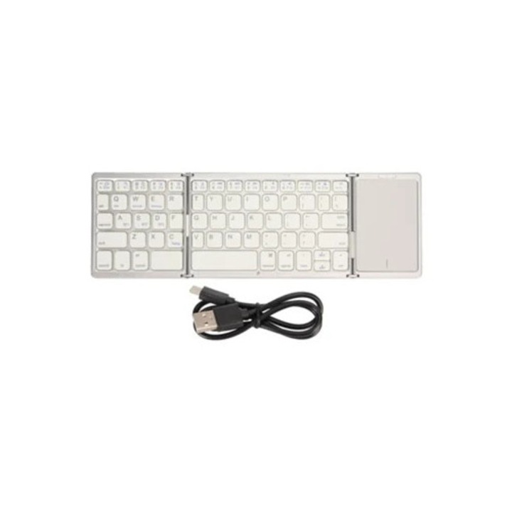 Tastatura pliabila wireless cu touchpad, pentru tableta, PC si smartphone, baterie incorporata