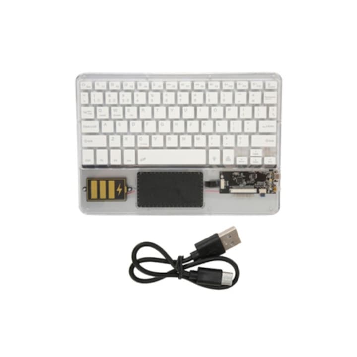 Tastatura Bluetooth multifunctionala din acril pentru Windows, Android si iOS