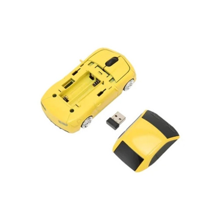 Mouse wireless de curse 2.4GHz, senzor optic 1600 DPI, iluminare LED, pentru PC si OS X