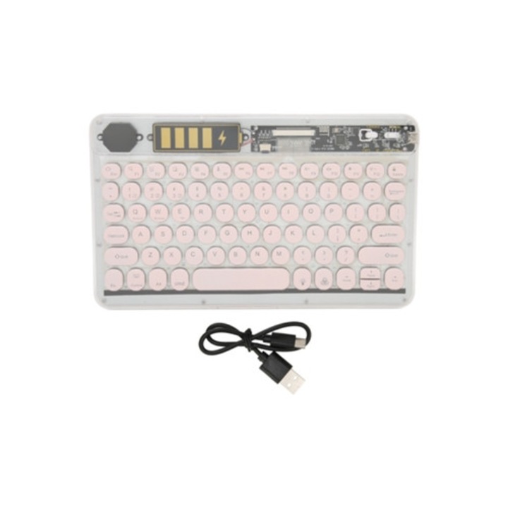 Tastatura wireless Bluetooth reincarcabila 10 inch cu lumini colorate pentru telefon, laptop si tableta