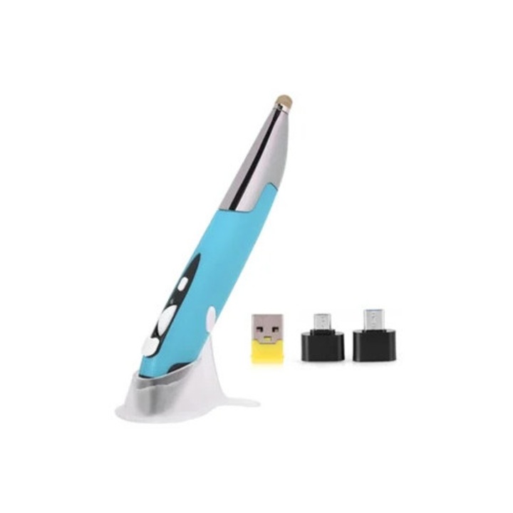 USB toll PC-hez, vezeték nélküli egér 2.4G, kék