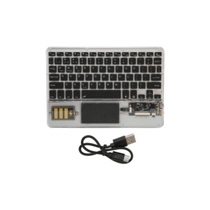 Tastatura multifunctionala acrilica wireless Bluetooth pentru Windows, Android si iOS