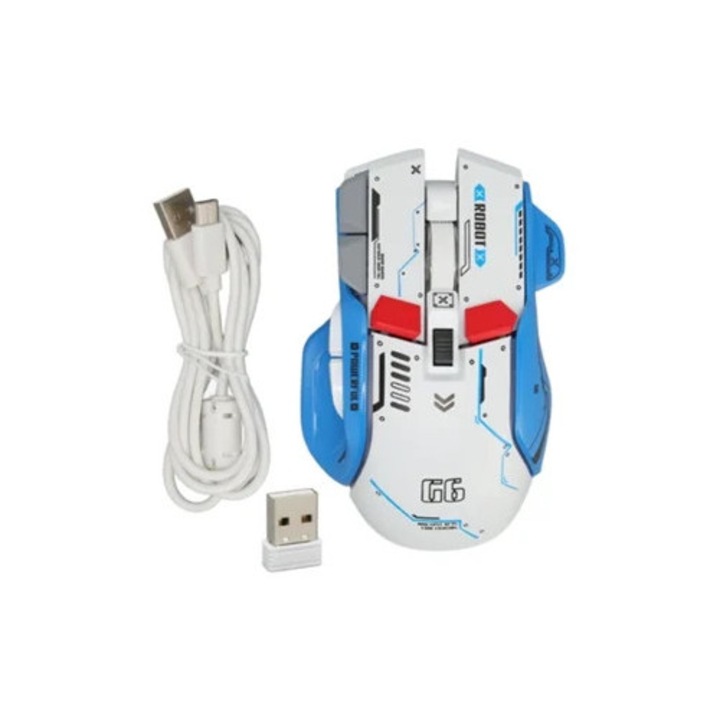 Геймърска мишка 2.4G Bluetooth, 3 режима, 5 регулируеми нива на DPI, 11 RGB бутона, многоцветна