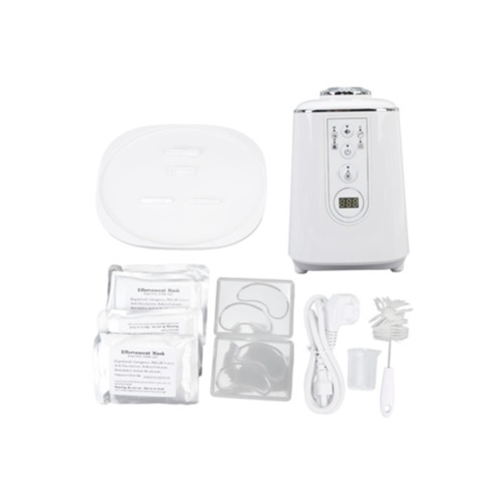 Aparat pentru masti faciale din fructe si legume, set DIY, alb