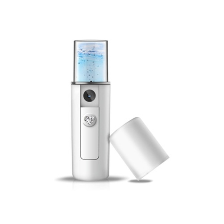 Mini pulverizator Spray facial portabil mini cu vapori reci pentru ingrijirea pielii, alb