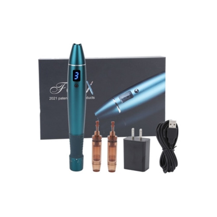 Pen microneedling electric cu lumina LED ajustabila pentru ingrijirea pielii