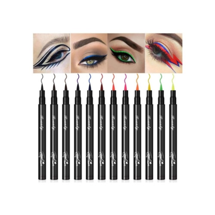 Матов молив за очи, 12 цвята, комплект