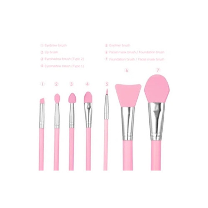 Set 7 pensule de machiaj din silicon
