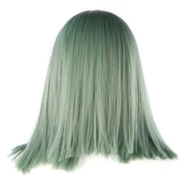 Peruca sintetica dreapta albastru-verde pentru femei, model Lc266