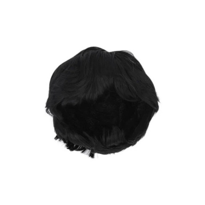 Peruca scurta neagra pufoasa, pentru barbati