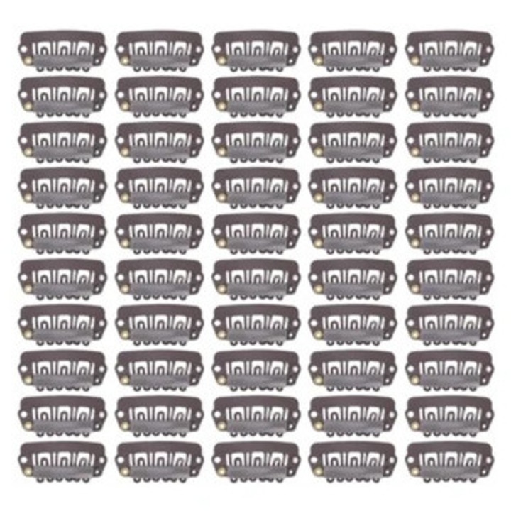 Set 50 Clips Metalici pentru Peruci Maro Inchis