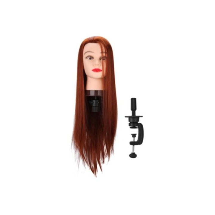 Cap manechin pentru coafura, roscat-maro