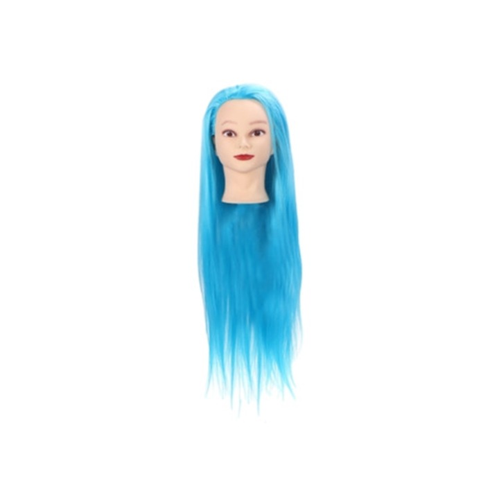 Cap manechin profesional, albastru deschis, pentru antrenament coafura