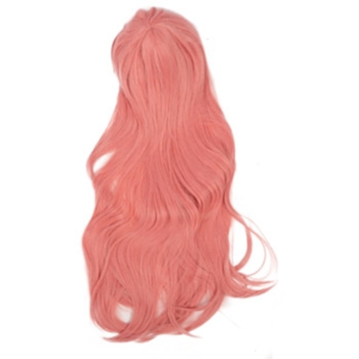 Peruca sintetica, lunga, roz, pentru cosplay
