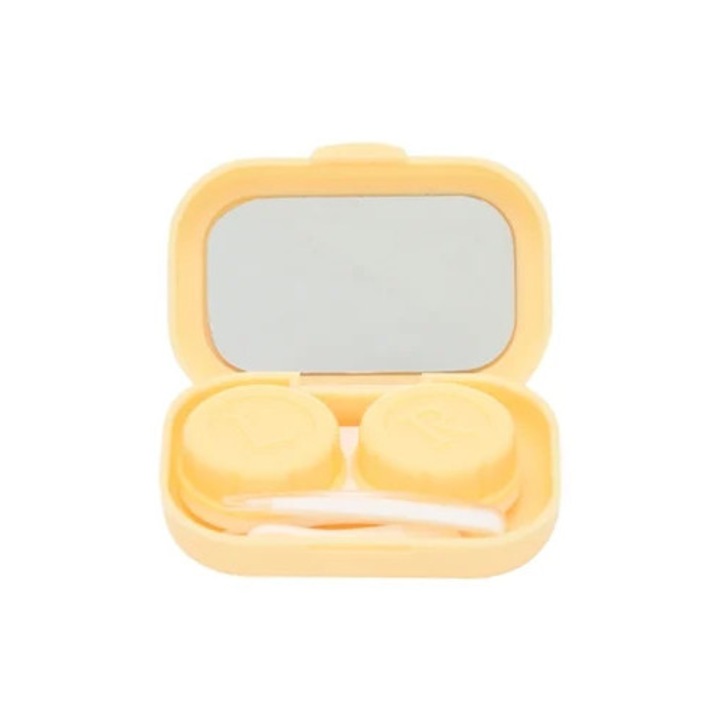 Set de stocare lentile de contact portabil, galben