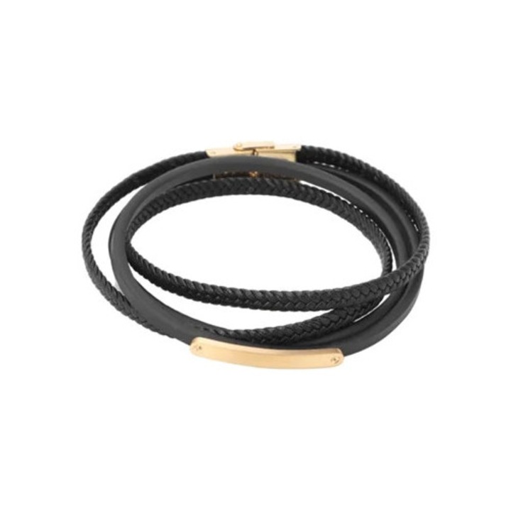 Bratara barbati, din piele sintetica, metalica, impletita, simpla si eleganta