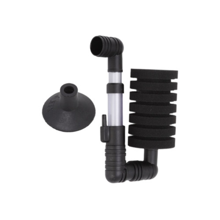 Filtru din spuma, pentru acvarii mici de apa dulce, ultra-silentios, negru