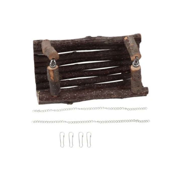 Tunel pentru animale de companie, leagan din lemn de mar, jucarie de mestecat pentru animale mici