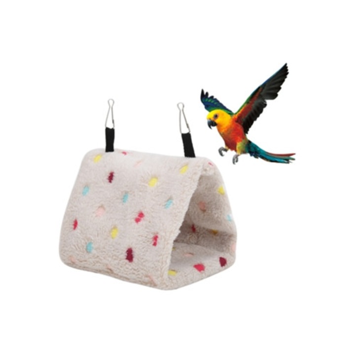 Culcus pentru animale mici, hamac din plus, multicolor, 30x30cm