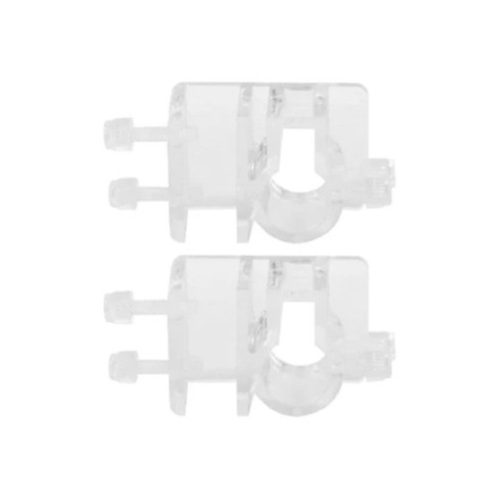 Set 2 cleme de fixare pentru furtun acvariu, din acril transparent