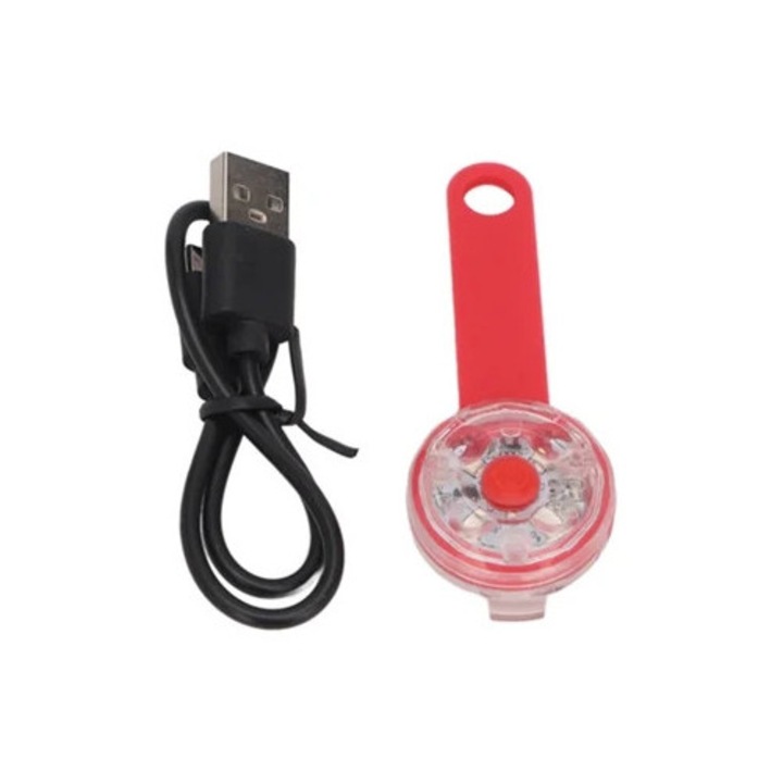 LED kutyamedál, 3 mód, USB-ről tölthető, IPX7 vízálló