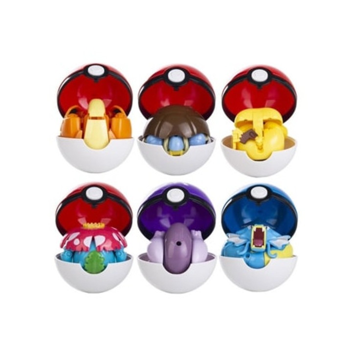 Комплект фигурки Pokemon, Eevee, Pikachu, Charizard, Psyduck, Pokeball