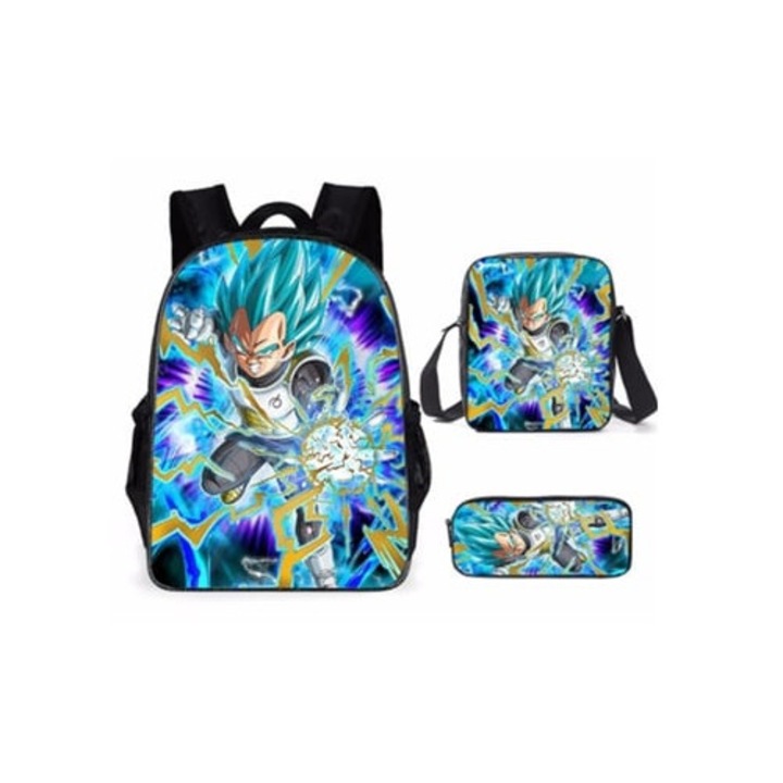 Ghiozdan scolar KOHREE Dragon Ball, set trei piese, multicolor