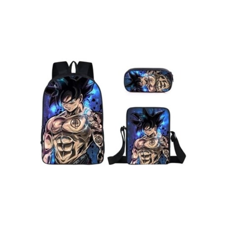 Ghiozdan scolar KOHREE Dragon Ball, set de trei piese, multicolor