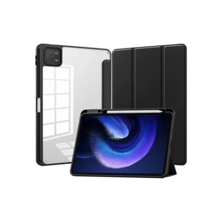Husa tableta Crystal Folio, pentru Xiaomi Pad 6, neagra