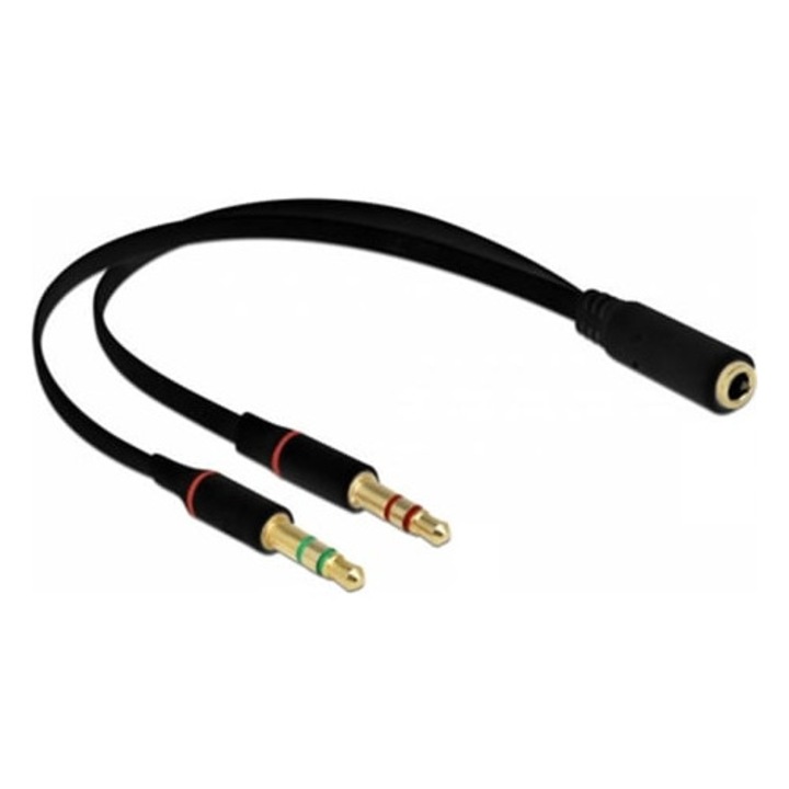 DELOCK audiokábel, Jack 3.5mm, 20 cm, fekete