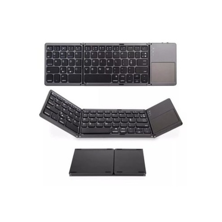 Tastatura compacta pliabila, design ergonomic ultrausor, wireless, baterie reincarcabila, portabila