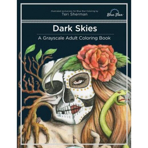 Dark Skies: A Grayscale Adult Coloring Book, Teri Sherman (Author)