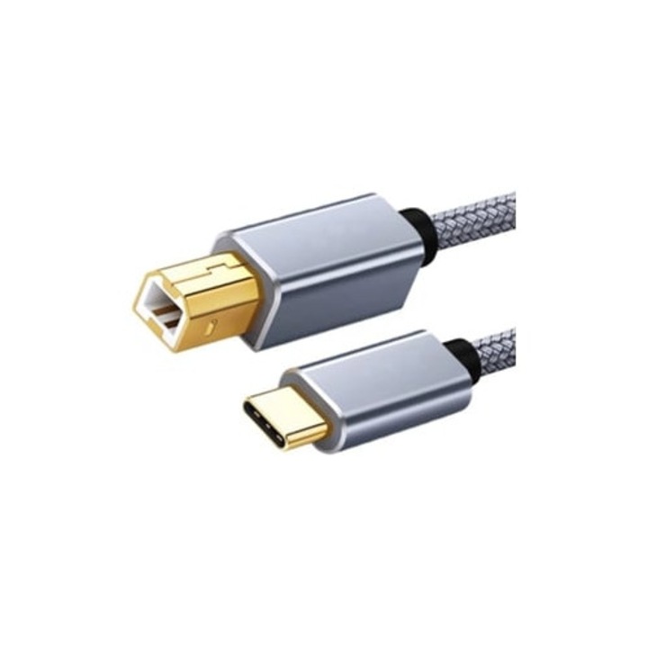 GOEIK Gk2253 nyomtatókábel, USB-C, 2m, szürke