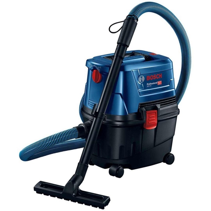 Bosch Professional Gas 15 ipari porszívó, nedves/száraz, 1100 W, fúvókakészlet, 3 m tömlő