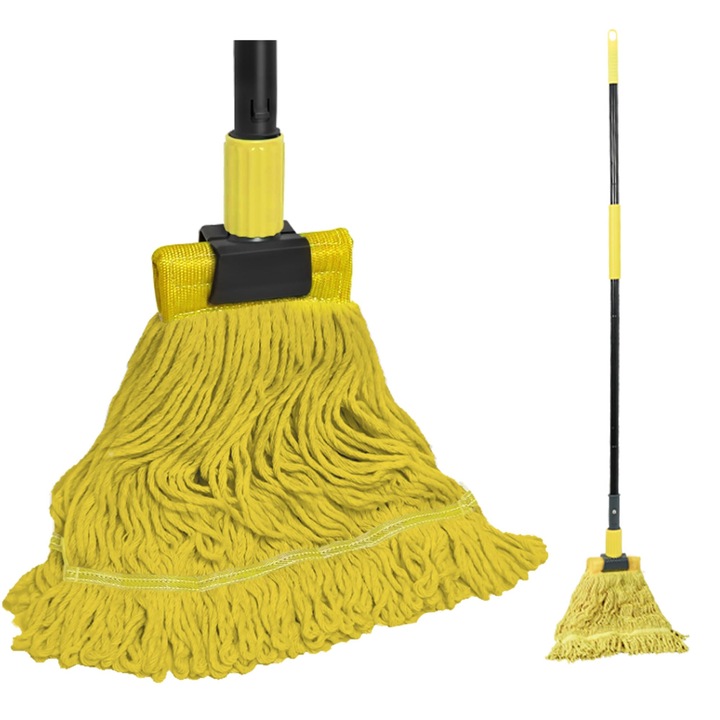 Mop De Podea Jehonn, Maner Lung 146cm, Microfibra, Galben
