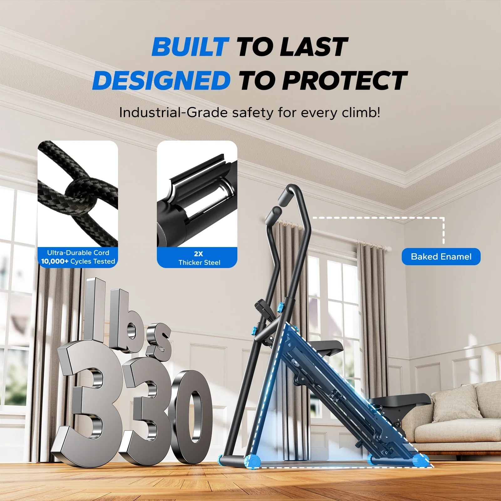 Stepper vertical pentru scări, rezistență reglabilă, design compact ...