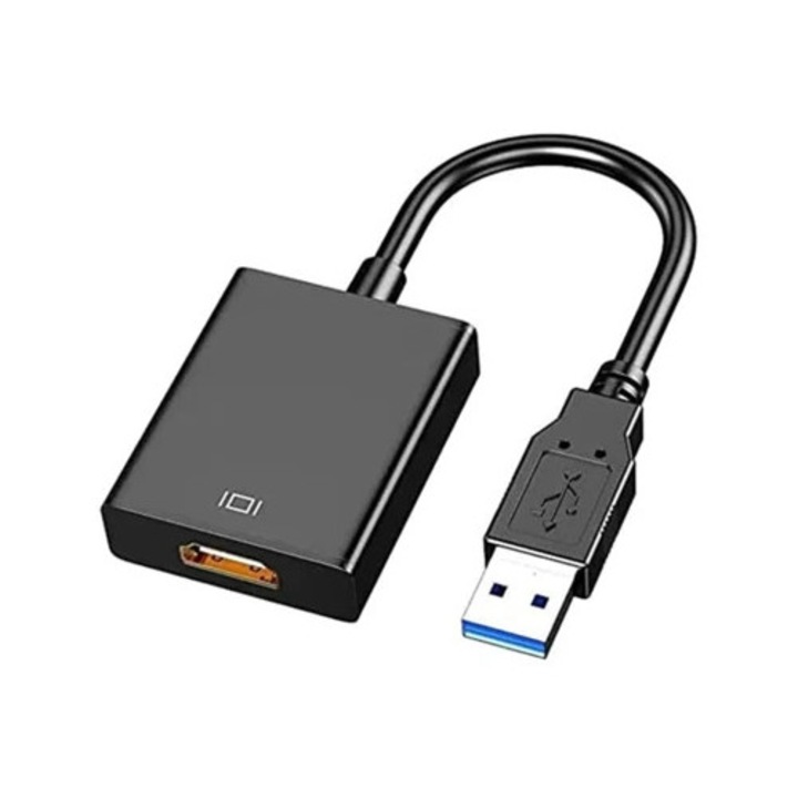 Адаптер USB към HDMI 1080P Full HD, видео аудио, черен