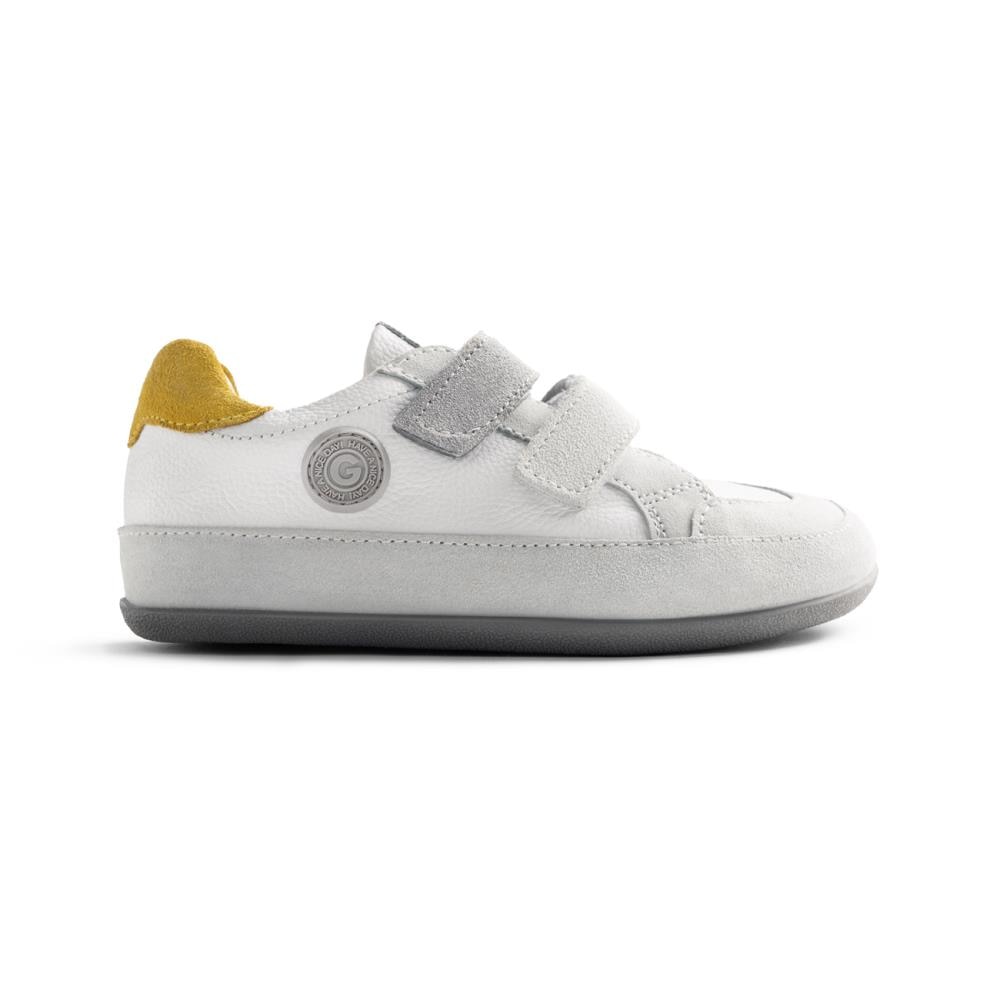 Gioseppo, Pantofi sport de piele si piele intoarsa cu talpa flexibila Onekama, Alb, 26 EU