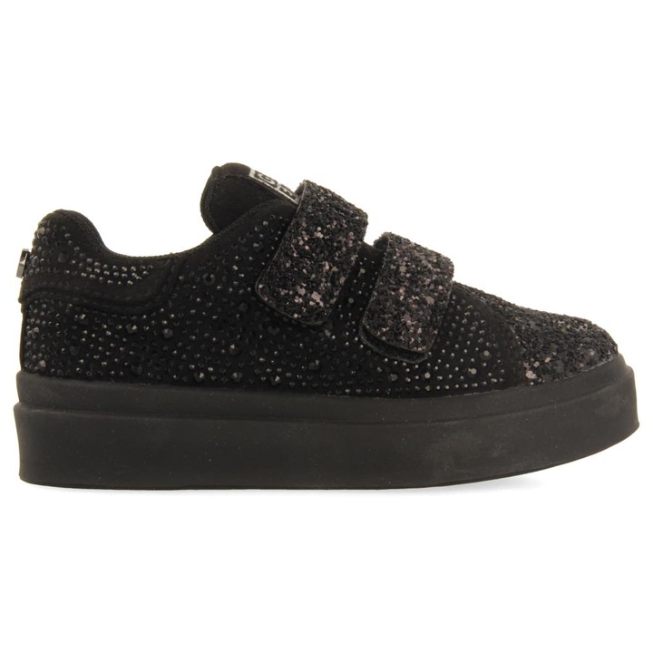 Gioseppo, Pantofi sport cu velcro si aspect stralucitor, Negru