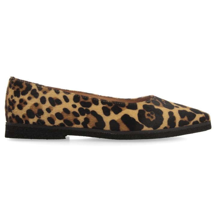 Gioseppo, Balerini cu animal print, Negru/Maro