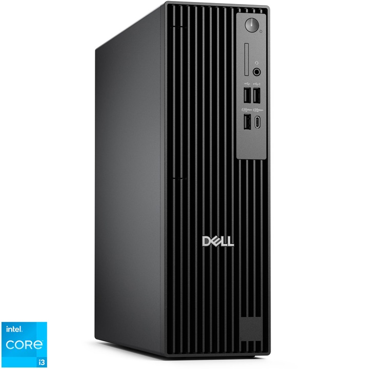 Настолен компютър Dell Pro Slim QCS1250, Intel® Core™ i3-14100 до 4.7GHz, 16GB DDR5 RAM, 512GB SSD, Intel® UHD Graphics 730, Windows 11 Pro, Black