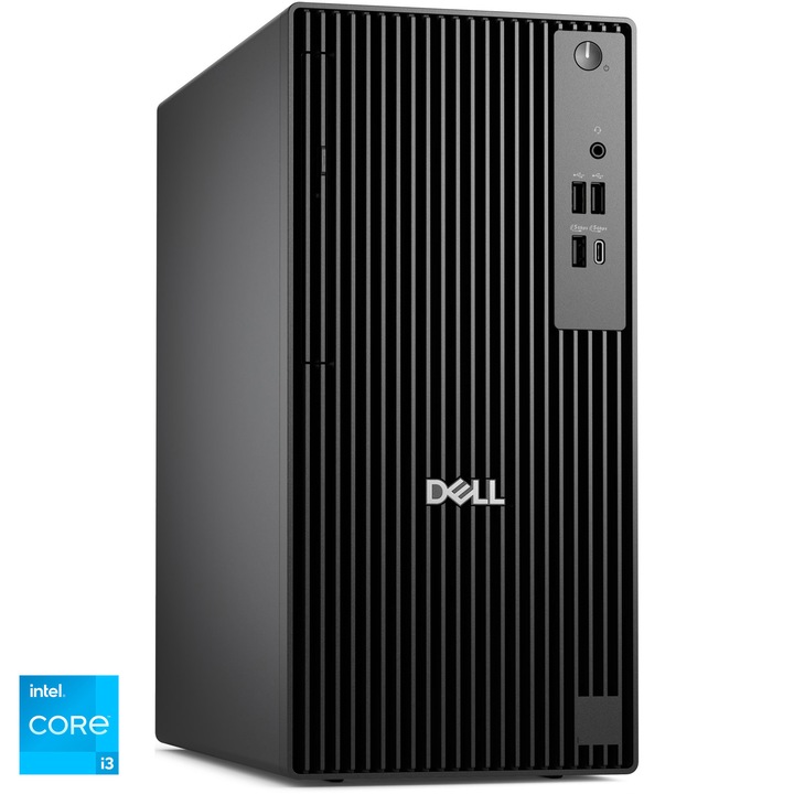 Настолен компютър Dell PRO Tower QCT1250, Intel® Core™ i3-14100 до 4.7GHz, 8GB DDR5 RAM, 512GB SSD, Intel® UHD Graphics 730, Windows 11 Pro, Black