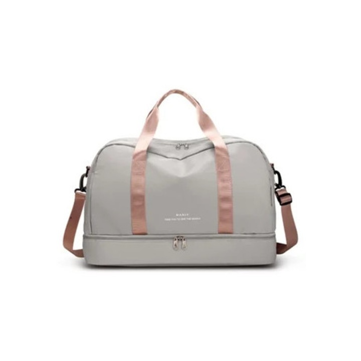 CXC női utazótáska, szürke nejlon, ideális gimnáziumba és hétvégi kirándulásokhoz