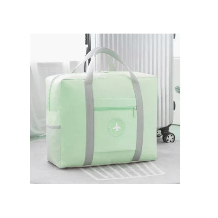 Összecsukható utazótáska, 2 darabos készlet, repülőgépzöld