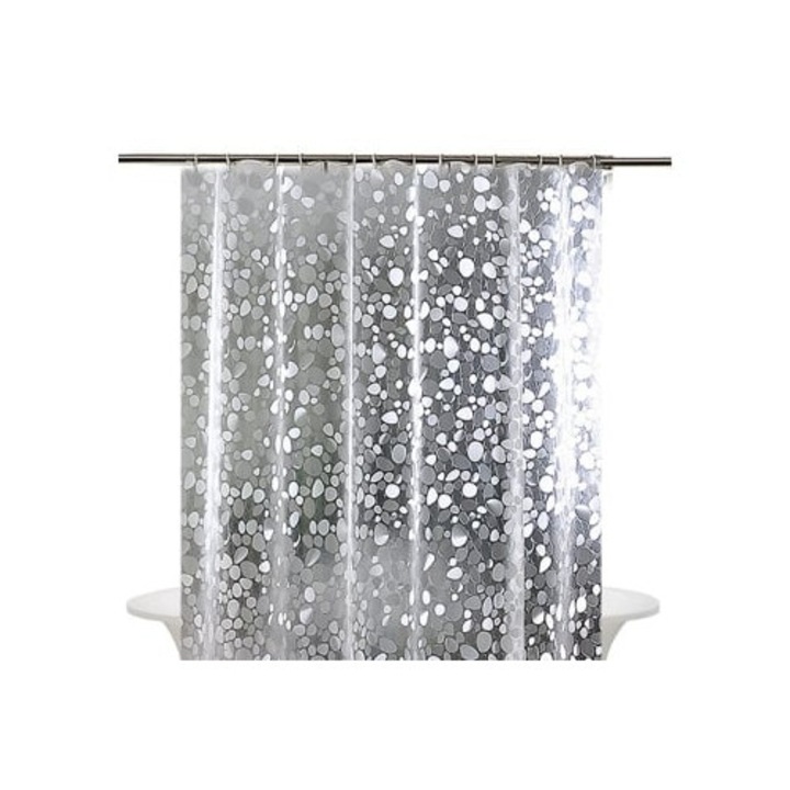 Perdea de dus 180 x 200 cm, anti-mucegai, impermeabila, pentru baie, EVA, inele pentru perdea de dus Hfd